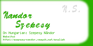 nandor szepesy business card